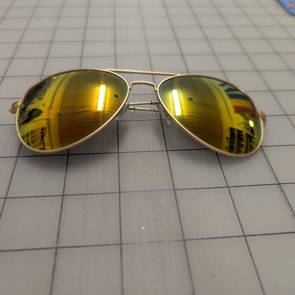 Gold Aviator Sunglasses with Yellow Lenses